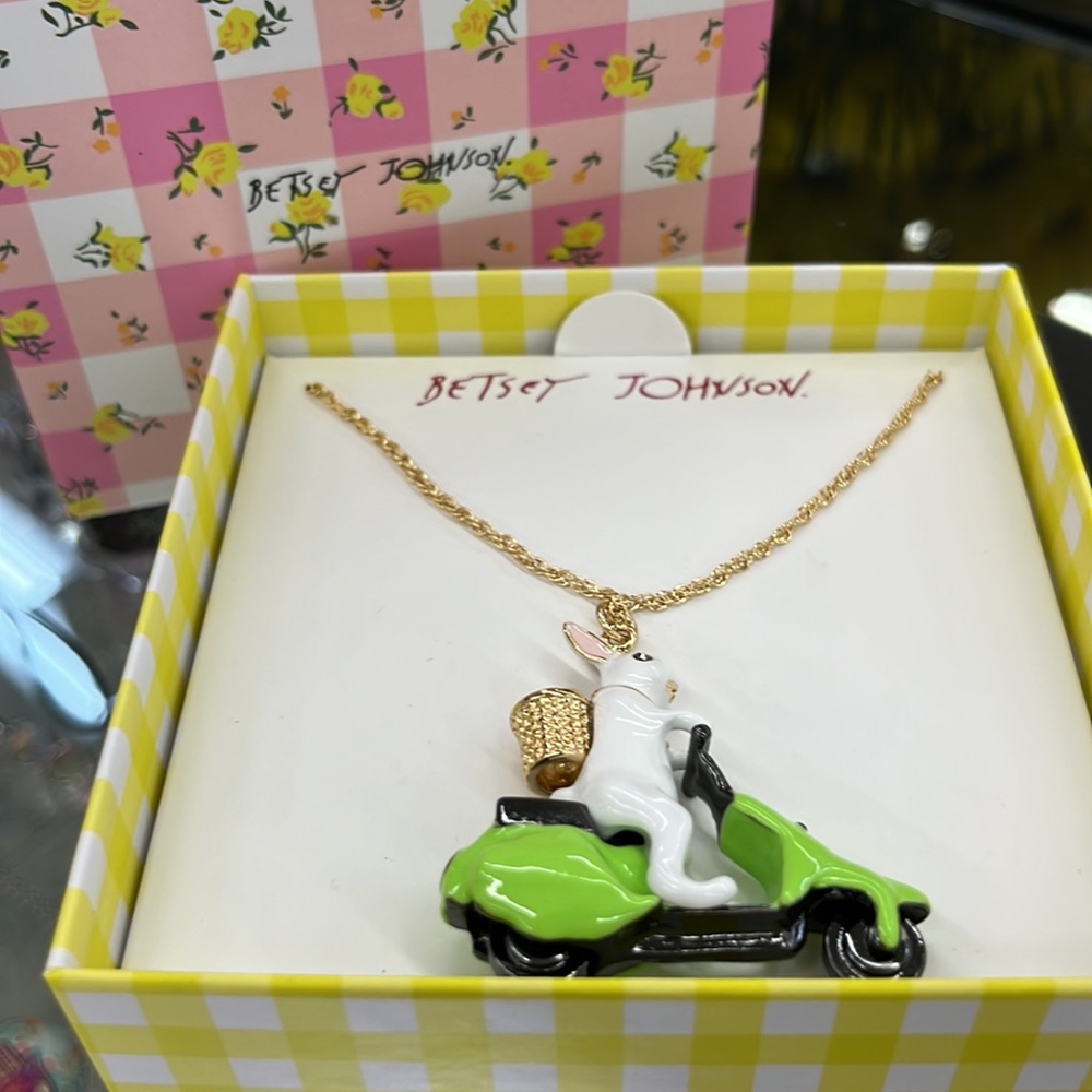 1 hr sale Betsey Johnson Easter rabbit on a motorcycle
